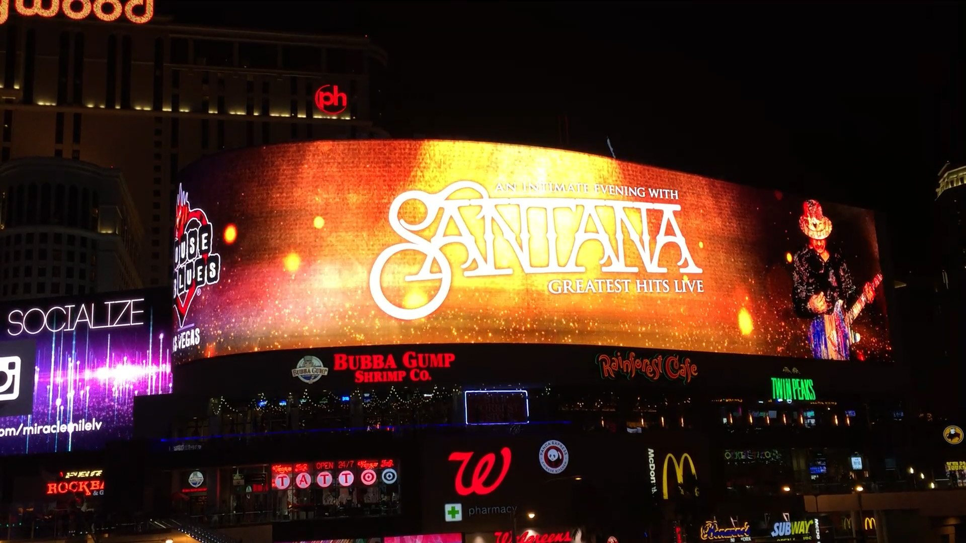 Santana Billboard on the Las Vegas Strip